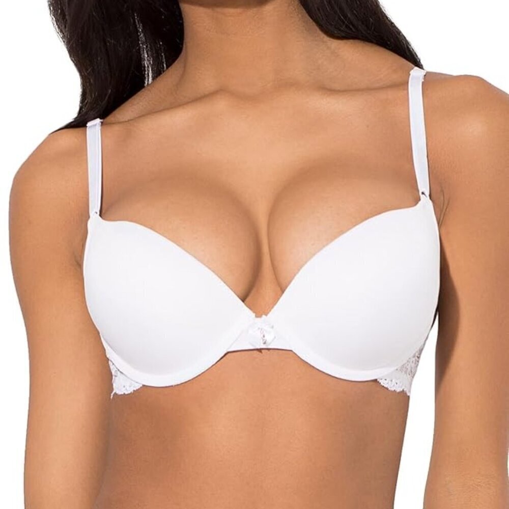 Smart & Sexy Women's Maximum Cleavage Underwire Push Up Bra 42C White